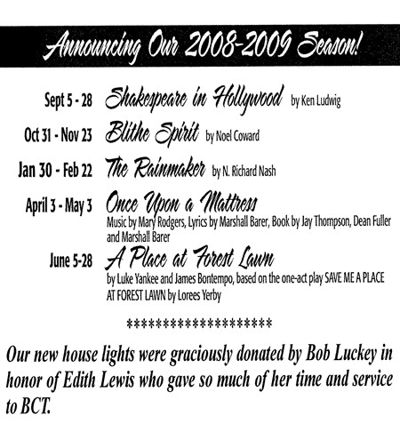 2008-2009 Schedule